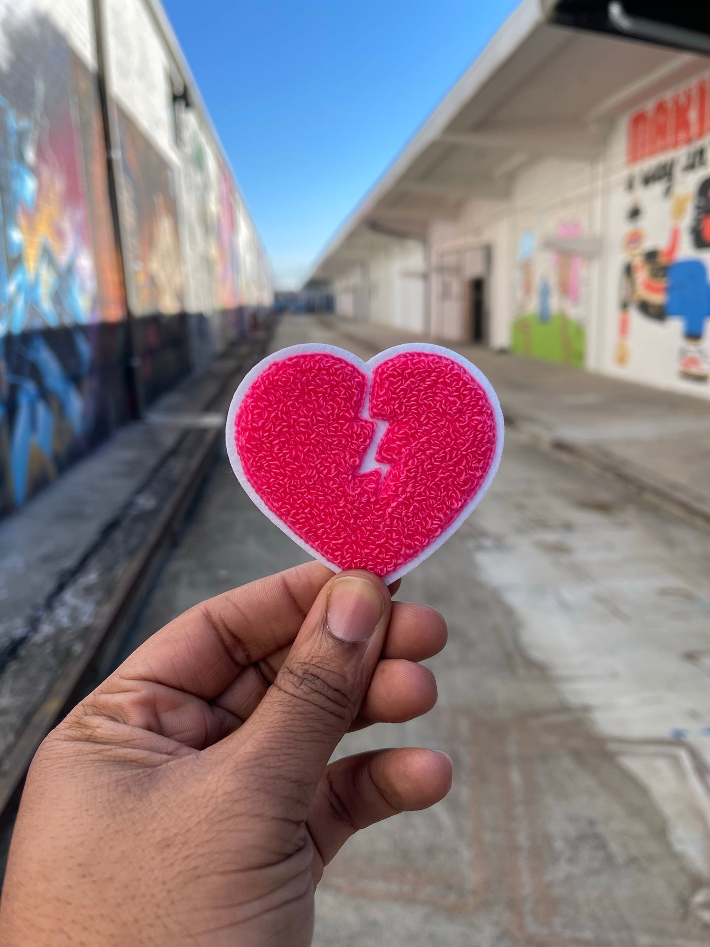 Pink Broken Chenille Heart